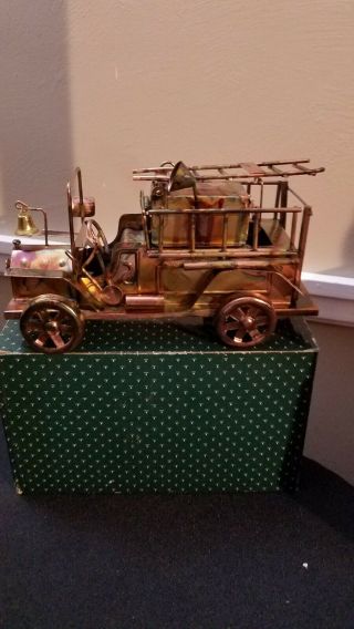 Berkeley Designs Vintage Copper Fire Truck Music Box Smoke Gets In Your Eyes