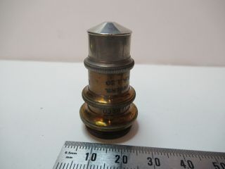 Antique Brass Objective Spencer 2mm Optics Microscope Part As Pictured &83 - B - 34