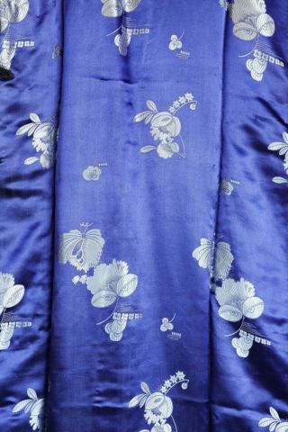 Antique Chinese Purple Silver Brocade Damask Silk Cheongsam Qipao Robe Dress 3