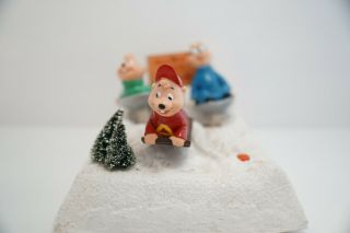 Vintage Gemmy Alvin And The Chipmunks Animated Christmas Snow Sledding Scene