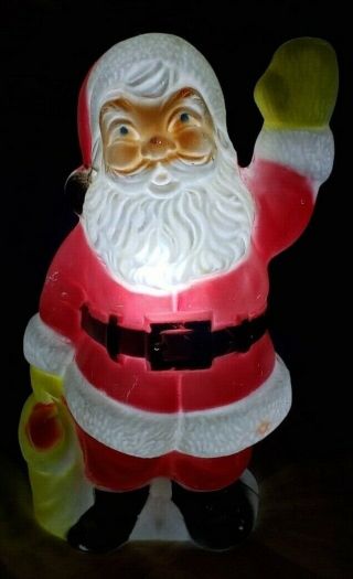 Vintage Christmas Santa Claus Plastic Blow Mold Lighting Display