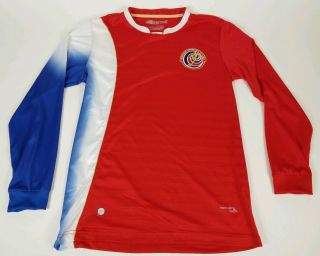 Costa Rica Soccer Futbol Jersey Vamos Los Ticos World Cup Red Long Sleeve,  Sz M
