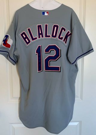 Texas Rangers Hank Blalock 12 Majestic Team - Issued Gray Road Jersey (size 46)