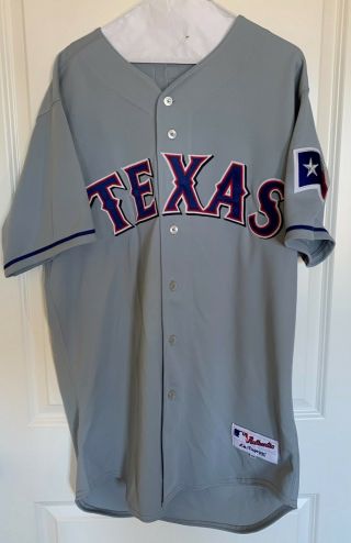Texas Rangers Hank Blalock 12 Majestic Team - Issued Gray Road Jersey (Size 46) 2