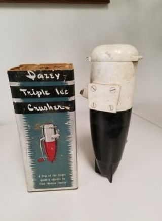 Vintage Black Dazey Triple Ice Crusher Barware