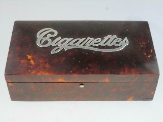 Large Antique 19th Century Solid Silver Mounted Cigarette Box Circa 1894 2