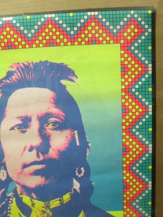 THE AMERICAN INDIAN BLACK LIGHT PSYCHEDELIC VINTAGE POSTER 1970 CNG696 2