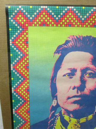 THE AMERICAN INDIAN BLACK LIGHT PSYCHEDELIC VINTAGE POSTER 1970 CNG696 3