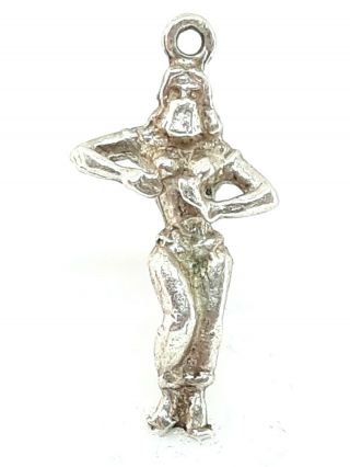 Rare Vintage Sterling Silver Highly Detailed Arabian Knights Belly Dancer Charm