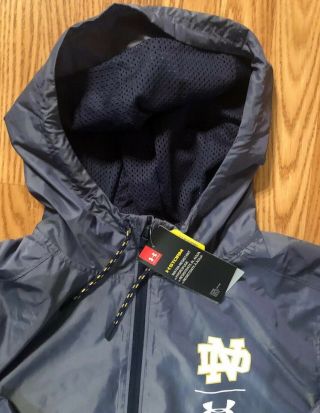 Notre Dame Football Team Issued Under Armour Full Zip Coat Tags Med 3