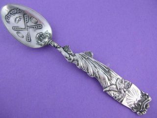 Sterling Shiebler Souvenir Spoon Full Figural Statue Of Liberty Ny