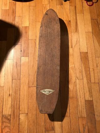 Vintage Wards Hawthorne Sidewalk Surfboard Old 1960s Oak Wood Skateboard 30 X 6