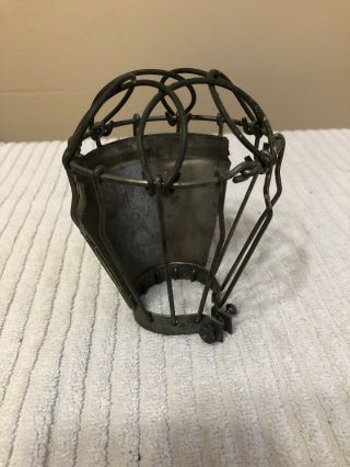 Vintage Industrial Hanging Wire Trouble Light - Drop Light Cage Steampunk Style