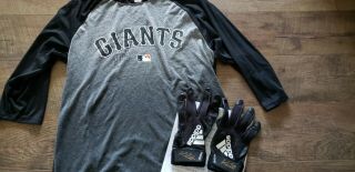 Kevin Pillar San Francisco Giants GAME JERSEY SHIRT & BATTING GLOVES MLB 2