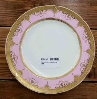 Antique Minton For Tiffany & Co.  10 1/2 " Gold Encrusted Dinner Plate