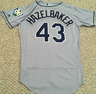 Hazelbaker Size 44 43 2018 Tampa Bay Rays Road Gray Game Jersey Issued Mlb Holo