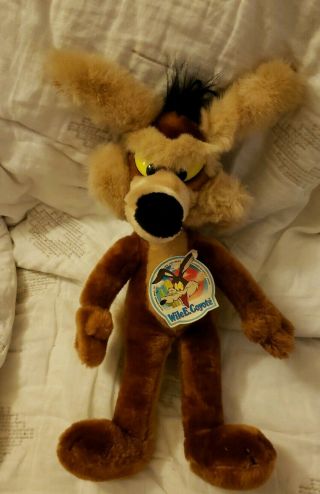 Vintage Wile E Coyote Warner Bros Looney Tunes Mighty Star Plush Doll 18 " 1988