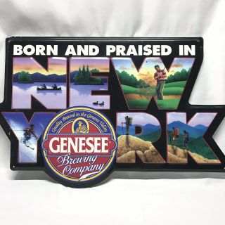 Genesee Brewing Company Genny Beer Born And Praised In York Tin Sign Vintage