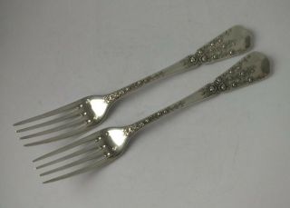 Pretty Antique French Solid Silver Dessert Forks C.  1900/ L 18cm/ 102 G