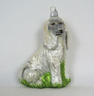 Vtg 1960s 70s Glass Dog Christmas Tree Ornament Made In Poland 5 " Tall