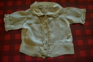 Antique Silk Doll Blouse For 18 " French Or German Bisque Doll Lace Trim