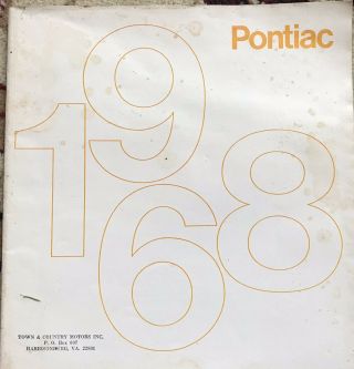 Vintage 1968 Pontiac Sales Brochure Muscle Car Specs Photo Gto Grand Prix Lemans