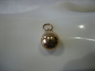 Estate Vintage 14k Solid Yellow Gold Ball Pendant Charm