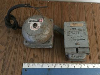 Vintage Federal Signal Vibratone Audible Alarm Bell Acme Electric Transformer