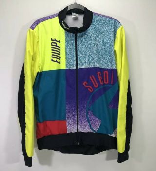 Vintage Retro Cycling Jacket 80s 90s Sugoi Mens Large Slim Windbreaker Jacket