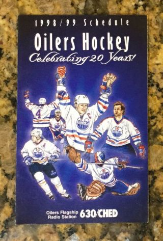 1998 - 99 Edmonton Oilers Nhl Pocket Schedule