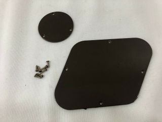 Vintage 1980 Gibson Les Paul Deluxe Cavity Cover Plates Brown W/ Hw