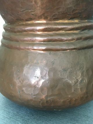 Vintage French Hammered Copper Handled Planter Plant Pot Cauldron Jam Pot Pan 2