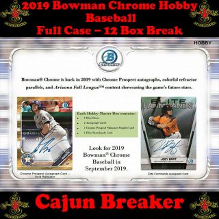 Seattle Mariners Full Case 12box Break 2019 Bowman Chrome Hobby Baseball