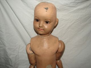 Rare Antique Composition NEDCO Doll 26 in England Doll Company PARTS REPAIR 3