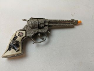 Vintage Hubley Texan Jr.  Western Diecast Cap Gun Pistol Lever Open