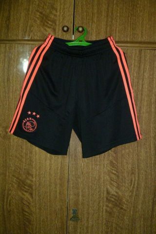 Ajax Amsterdam Adidas Football Shorts Away 2013/2014 Soccer Black Men Size S