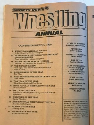 Vintage Sports Review Wrestling 1979 Annual Spring 1979 2