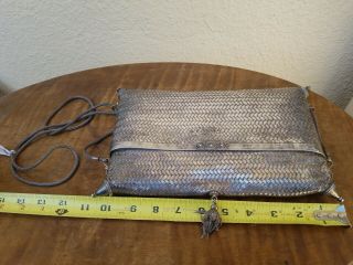 Huge Antique South East Asia 925 Sterling Silver Woven Purse/bag/clutch 675 Gram