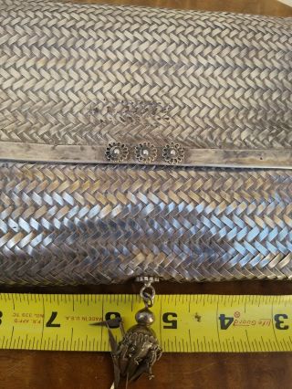 HUGE ANTIQUE SOUTH EAST ASIA 925 STERLING SILVER WOVEN PURSE/BAG/CLUTCH 675 GRAM 3