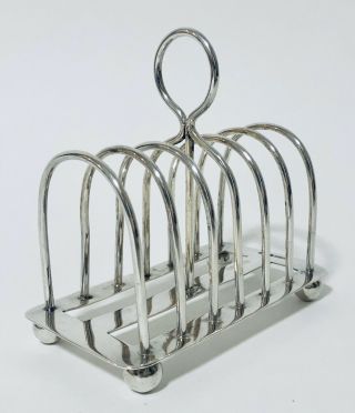 Quality Antique Solid Sterling Silver Toast Rack Large 6 Division 1917 3