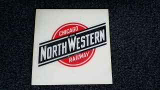 Vintage Chicago And North Western Railway Logo On Plastic Tile / Coaster 4 " X 4 "