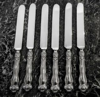 6 Dinner Knives 9 5/8 " Winchester By International Sterling Silver Originals