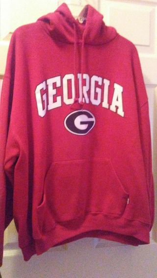 Pre - Owned Georgia Bulldog Unisex Adult X - Large Hoodie By Russell Athletics