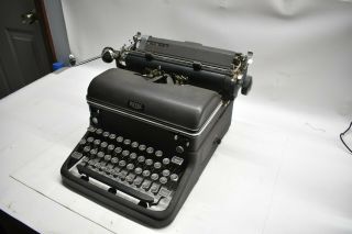 Antique 1946 Royal Touch Control Typewriter Black Glass Keys Xmas Vintage