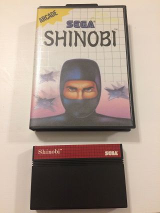 Sega Master System Shinobi Video Game Cartridge Rate Vintage With Case 1988