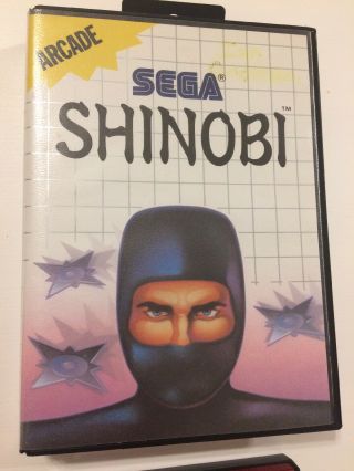 Sega Master System Shinobi Video Game Cartridge Rate Vintage With Case 1988 2