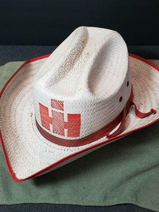 Vintage Ih International Harvester Straw Hat Medium