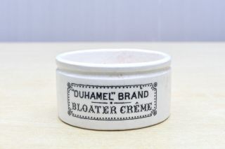 Vintage C1900s " Duhamel " Brand Bloater Creme Potted Meats Ceramic Pot Or Jar 2