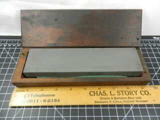 Vintage Carborundum (silicon Carbide) Oilstone/honing Stone Hand Made Wood Case
