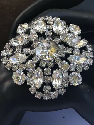 Gorgeous Vintage Crystal Clear Rhinestone Large